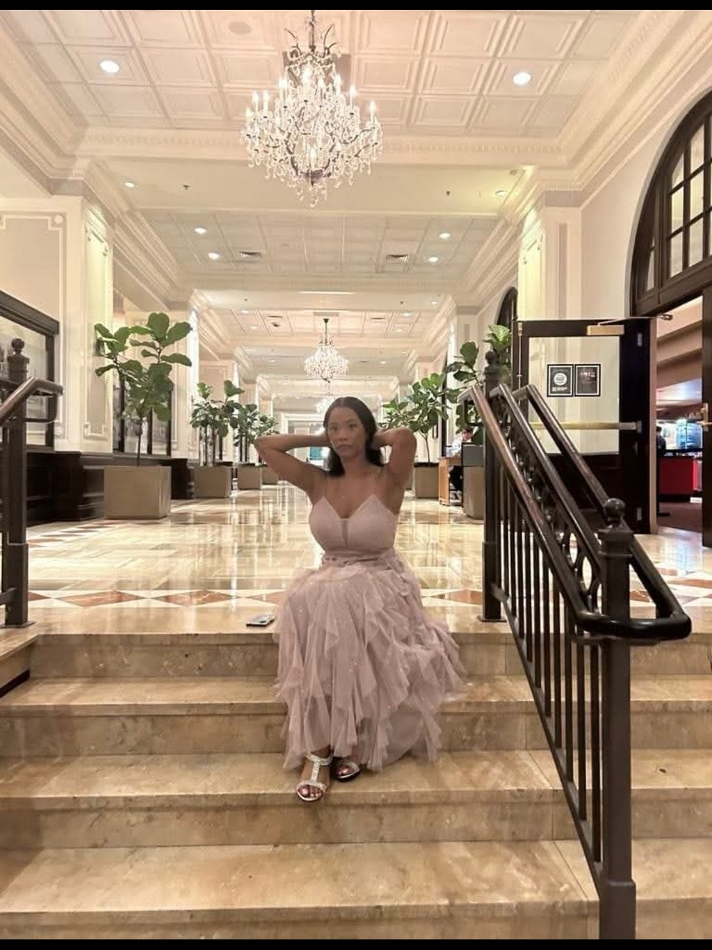 Romantic Light Pink Ruffled  Dress with Spaghetti Straps - Picture 2 of 11